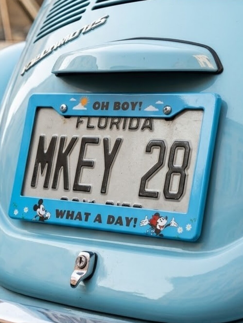 Disney Mickey Mouse "Oh Boy! What a Day!" License Plate Frame NIP